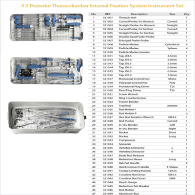 6.0 Conjunto de fixação da coluna vertebral interna
